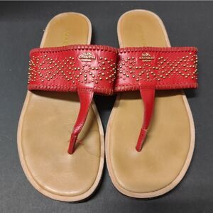 Coach Berenis Red leather Studded Sandal